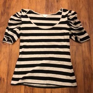 Love Culture Black & Gray Striped Top